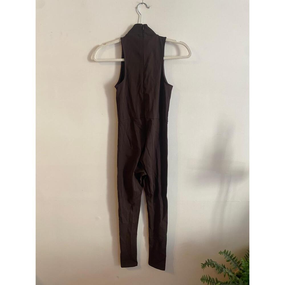 TEN By Babaton Brown High Neck Full Length Sleeveless Acclaim Jumpsuit Size XS - Picture 2 of 6